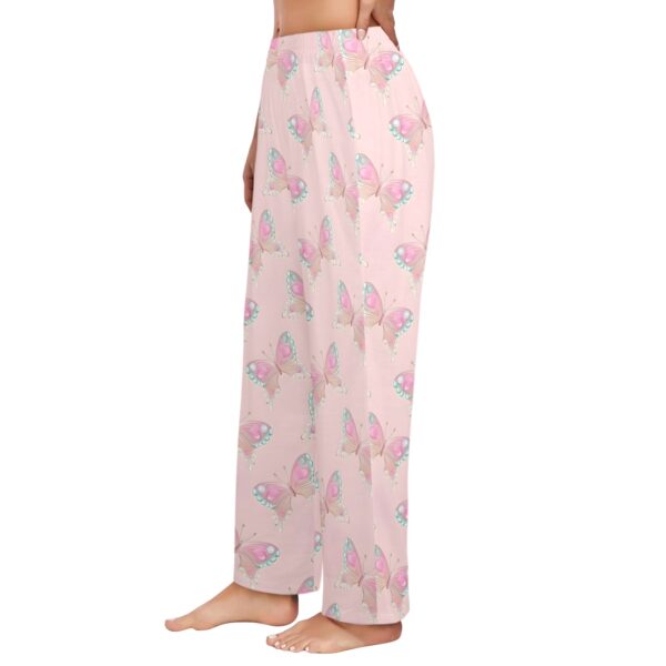 Ladies Sleeping Pajama Pants – Pink Flutter – Women's Pajamas Clothing Cozy Lounge Trousers 2