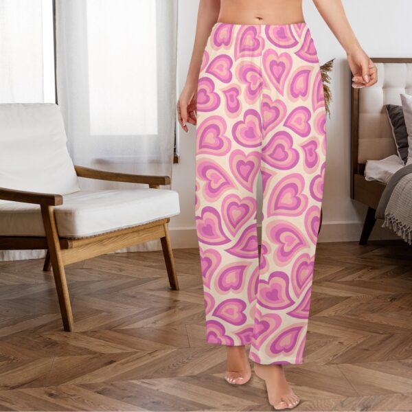Ladies Sleeping Pajama Pants – Hippie Hearts – Women's Pajamas Clothing Cozy Lounge Trousers 6