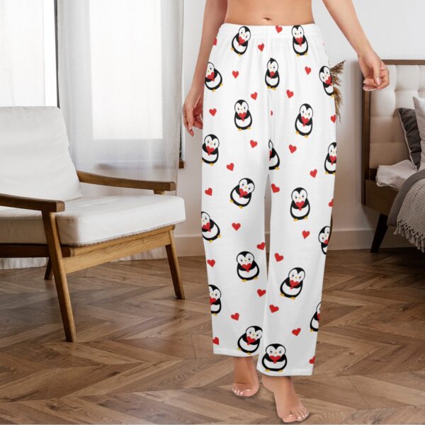 Ladies Sleeping Pajama Pants – Penguin Heart – Women's Pajamas Clothing Cozy Lounge Trousers 6