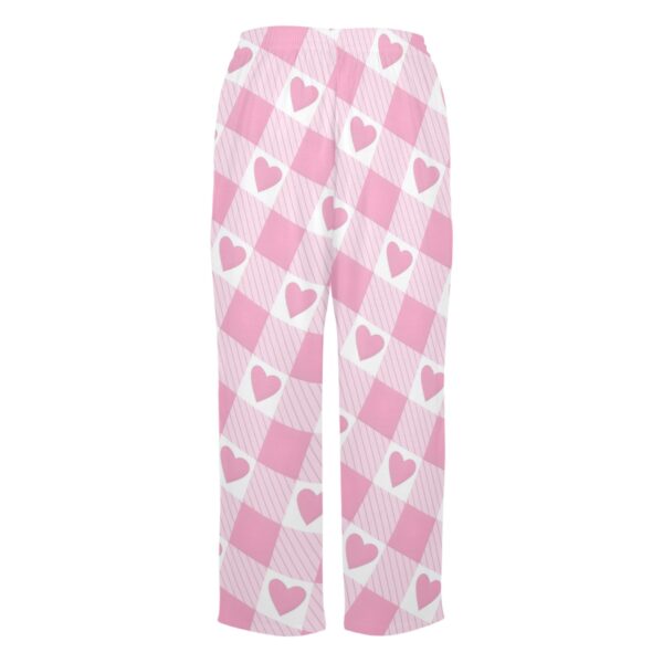 Ladies Sleeping Pajama Pants – Pink-Plaid Heart – Women’s Pajamas Clothing Cozy Lounge Trousers 5