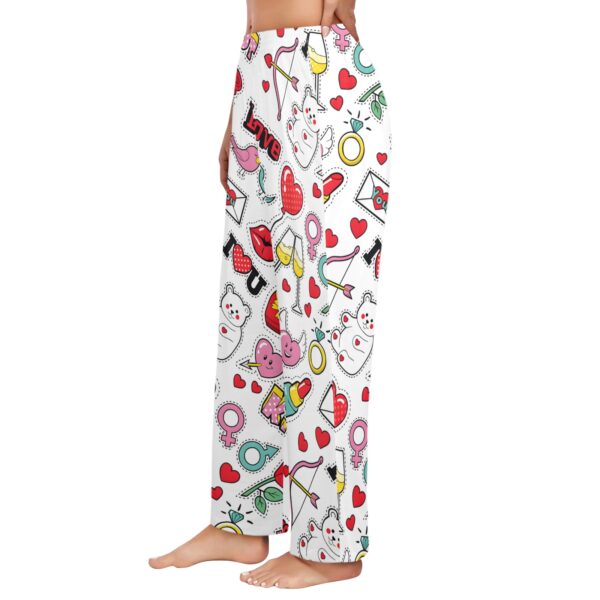 Ladies Sleeping Pajama Pants – Valentine Graffiti – Women's Pajamas Clothing Cozy Lounge Trousers 2