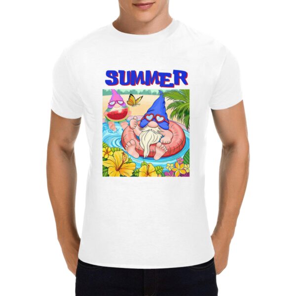 Unisex T-Shirt – Heavy Cotton Shirt – Summer Gnomes – White Clothing Custom shirts