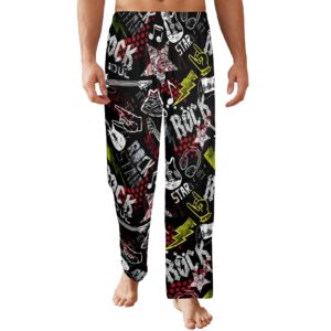 Men’s Sleeping Pajama Pants – Rock-Star – Men’s Pajamas Clothing Cozy Lounge Trousers