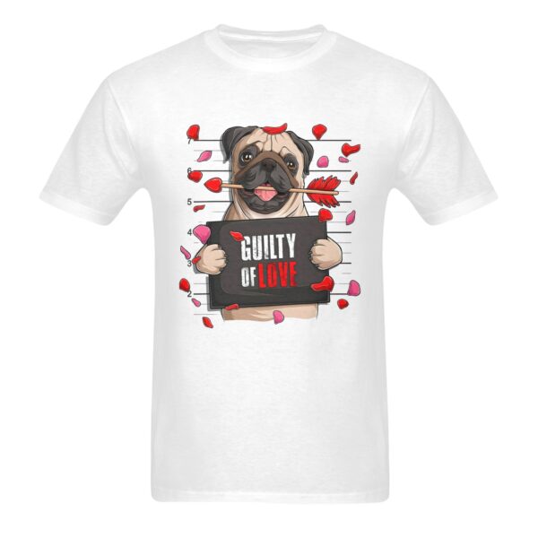 Unisex T-Shirt – Heavy Cotton Shirt – Valentine Guilty Pug Men's Heavy Cotton T-Shirt (One Side Printing)(Made in Queen) Clothing Custom shirts 3
