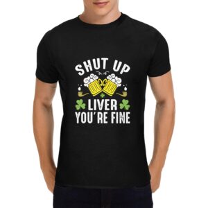 Unisex T-Shirt – Heavy Cotton Shirt – St. Patrick Tshirt Shut Up Liver 5 Clothing Funny Irish Tee