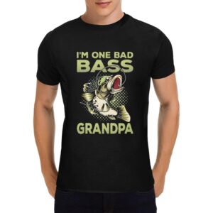 Unisex T-Shirt – Heavy Cotton Shirt – Bass Grandpa Men's Heavy Cotton T-Shirt (One Side Printing)(Made in Queen) Clothing Custom shirts