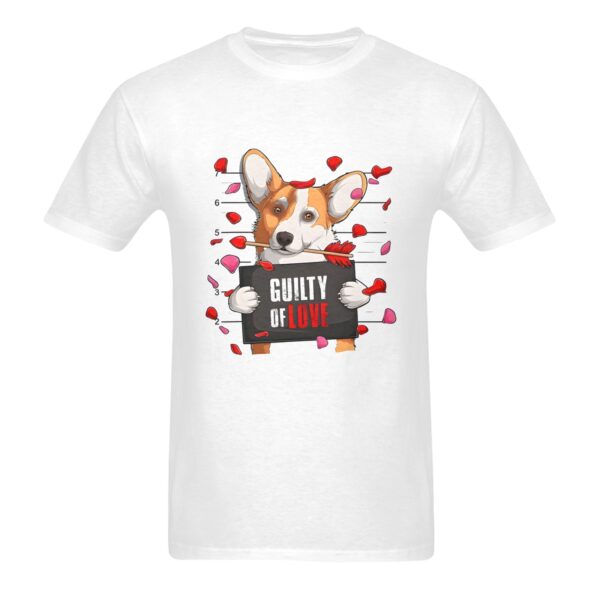 Unisex T-Shirt – Heavy Cotton Shirt – Valentine Guilty Corgi Men's Heavy Cotton T-Shirt (One Side Printing)(Made in Queen) Clothing Custom shirts 3