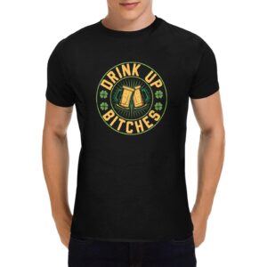 Unisex T-Shirt – Heavy Cotton Shirt – St. Patrick Tshirt Drink Up Clothing Funny Irish Tee