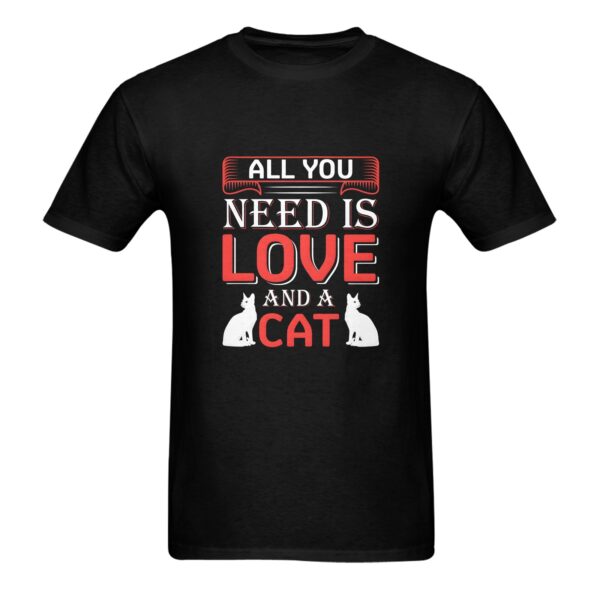 Unisex T-Shirt – Heavy Cotton Shirt – Valentine Love Cat Men's Heavy Cotton T-Shirt (One Side Printing)(Made in Queen) Clothing Custom shirts 3