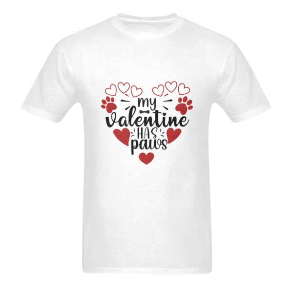 Unisex T-Shirt – Heavy Cotton Shirt – Valentine Paws Men's Heavy Cotton T-Shirt (One Side Printing)(Made in Queen) Clothing Custom shirts 3