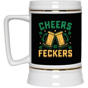 Ceramic Beer Stein Gift for Beer Lovers – St. Patrick’s Day Beer Stein Mugs –  Cheers 22oz. CC Beer Accessories