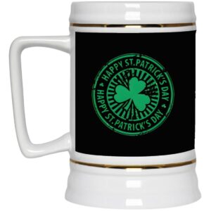 Ceramic Beer Stein Gift for Beer Lovers – St. Patrick’s Day Beer Stein Mugs –  Day Badge 22oz. CC Beer Accessories