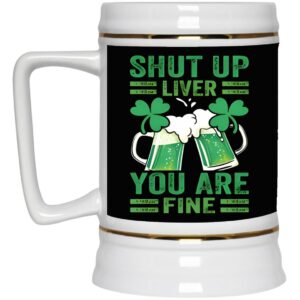 Ceramic Beer Stein Gift for Beer Lovers – St. Patrick’s Day Beer Stein Mugs –  Liver Fine 3 22oz. CC Beer Accessories