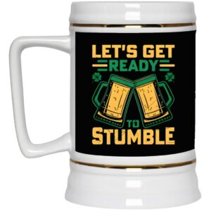 Ceramic Beer Stein Gift for Beer Lovers – St. Patrick’s Day Beer Stein Mugs –  Stumble 22oz. CC Beer Accessories
