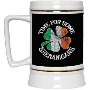Ceramic Beer Stein Gift for Beer Lovers – St. Patrick’s Day Beer Stein Mugs –  Shenanigans 22oz. CC Beer Accessories