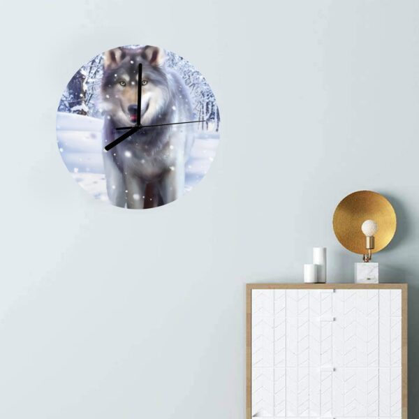 Wall Clock Artwork – Personalized Animal Clocks 11.6″ –  Wolf Stalker Gifts/Party/Celebration Custom Artwork Wall Clocks 4