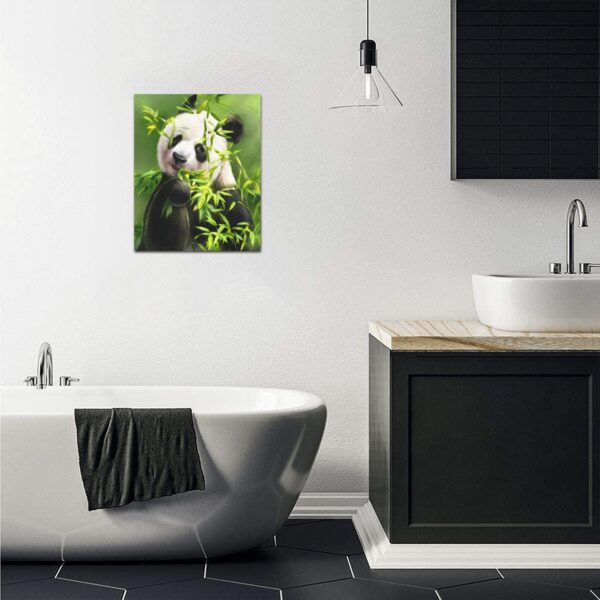 Canvas Prints Wall Art Print Decor – Framed Canvas Print 8×10 inch –  Bamboo Panda 8" x 10" Artistic Wall Hangings 2