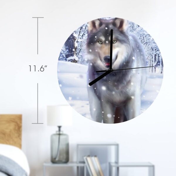 Wall Clock Artwork – Personalized Animal Clocks 11.6″ –  Wolf Stalker Gifts/Party/Celebration Custom Artwork Wall Clocks 2