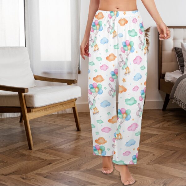 Ladies Sleeping Pajama Pants – Easter Bunny Balloons – Women’s Pajama Trousers Clothing Cozy Lounge Trousers 6