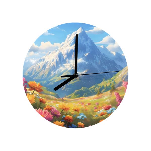 Wall Clock Artwork – Personalized Clocks 11.6″ –  Spring Floral Mountain Valley Gifts/Party/Celebration Custom Artwork Wall Clocks 6