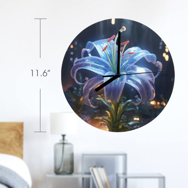 Wall Clock Artwork – Personalized Clocks 11.6″ – Floral Flowers Blue Orchid Gifts/Party/Celebration Custom Artwork Wall Clocks 2