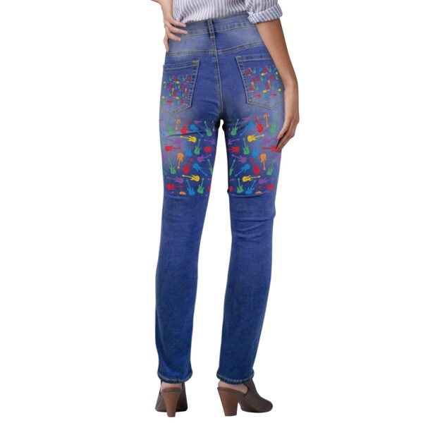 Ladies Printed Jeans – Guitars Color Women’s Jeans (Back Printing) Clothing Designer printed jeans for women 6