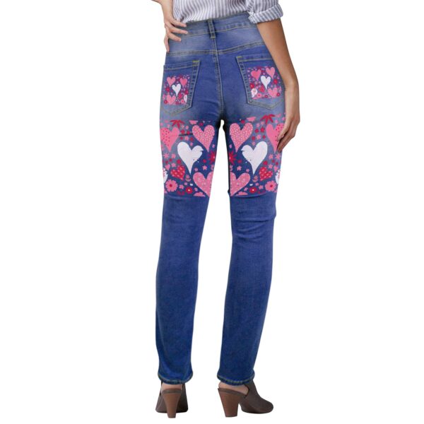 Ladies Printed Jeans – Textured Hearts Women’s Jeans (Back Printing) Clothing Designer printed jeans for women 6