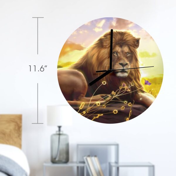 Wall Clock Artwork – Personalized Animal Clocks 11.6″ –  Lion King Gifts/Party/Celebration Custom Artwork Wall Clocks 2