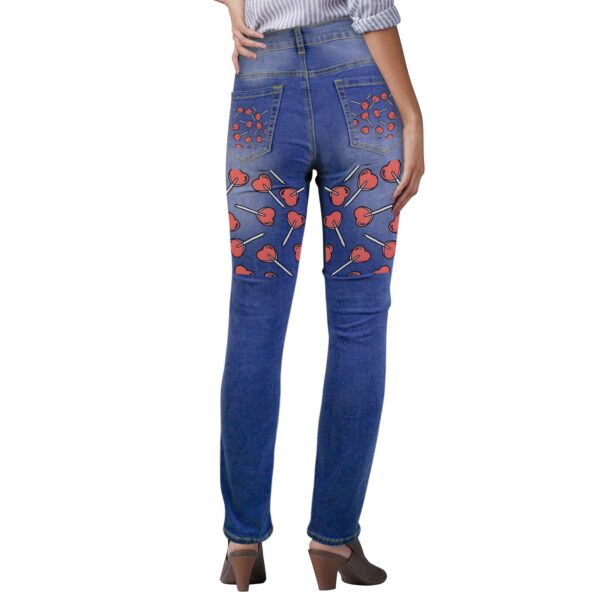 Ladies Printed Jeans – Red Lollipops Women’s Jeans (Back Printing) Clothing Designer printed jeans for women 6