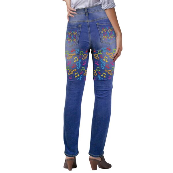 Ladies Printed Jeans – Music Colors Women’s Jeans (Back Printing) Clothing Designer printed jeans for women 6