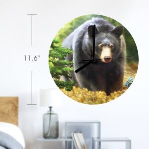 Wall Clock Artwork – Personalized Animal Clocks 11.6″ –  Bear Cub Gifts/Party/Celebration Custom Artwork Wall Clocks