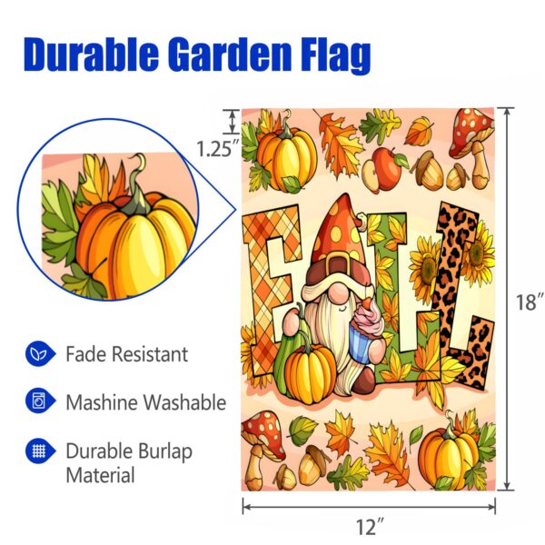 Linen Garden Flag Banner – Easter – Gnome Cupcake 12″x18″ Garden Banner Flags Decorative Yard 3