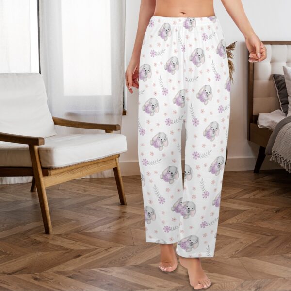 Ladies Sleeping Pajama Pants – Easter Purple Bunny – Women’s Pajama Trousers Clothing Cozy Lounge Trousers 6