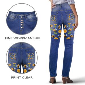 Ladies Printed Jeans – Bumble Women’s Jeans (Back Printing) Clothing Designer printed jeans for women