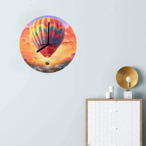 Wall Clock Artwork – Personalized Clocks 11.6″ –  Hot Air Balloon Glow Gifts/Party/Celebration Custom Artwork Wall Clocks