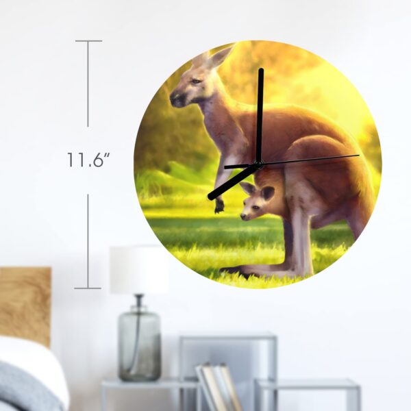 Wall Clock Artwork – Personalized Animal Clocks 11.6″ –  Kangaroo Mom Gifts/Party/Celebration Custom Artwork Wall Clocks 2