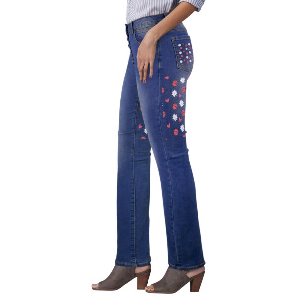 Ladies Printed Jeans – Red Ladies Women’s Jeans (Back Printing) Clothing Designer printed jeans for women 3