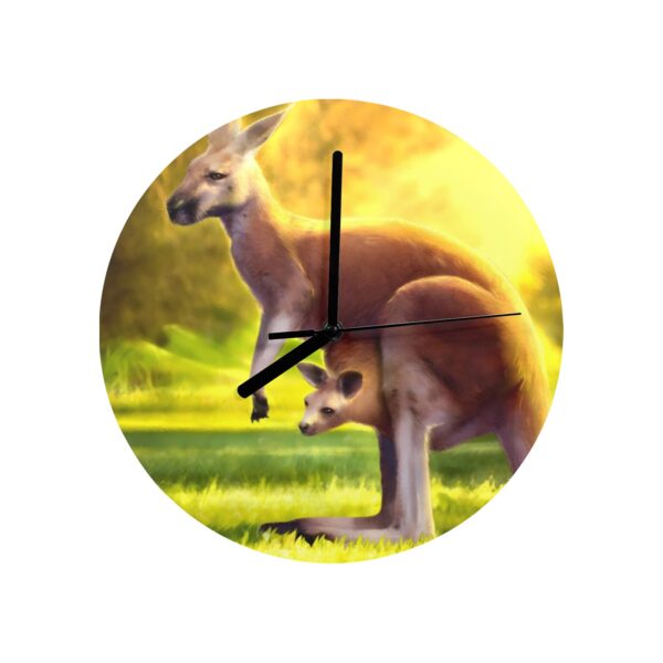 Wall Clock Artwork – Personalized Animal Clocks 11.6″ –  Kangaroo Mom Gifts/Party/Celebration Custom Artwork Wall Clocks 6