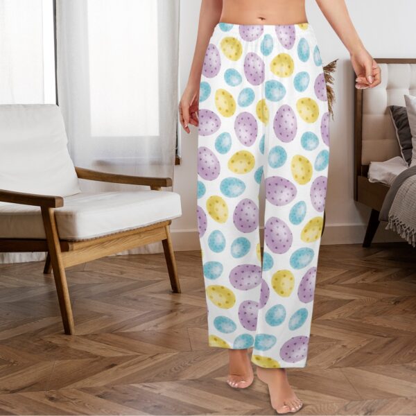 Ladies Sleeping Pajama Pants – Easter Purple Eggs – Women’s Pajama Trousers Clothing Cozy Lounge Trousers 6