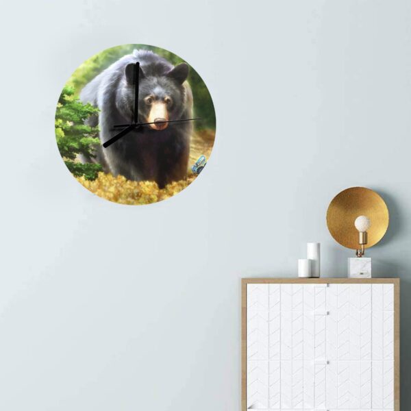 Wall Clock Artwork – Personalized Animal Clocks 11.6″ –  Bear Cub Gifts/Party/Celebration Custom Artwork Wall Clocks 4