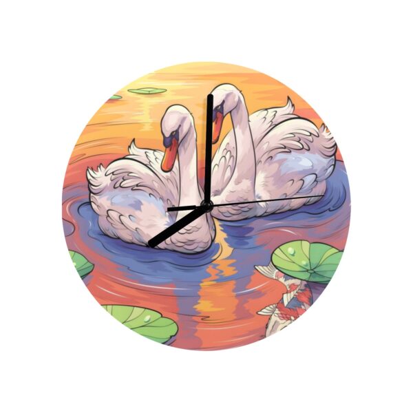 Wall Clock Artwork – Personalized Animal Clocks 11.6″ –  Swans Gifts/Party/Celebration Custom Artwork Wall Clocks 6