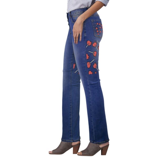Ladies Printed Jeans – Red Lollipops Women’s Jeans (Back Printing) Clothing Designer printed jeans for women 3
