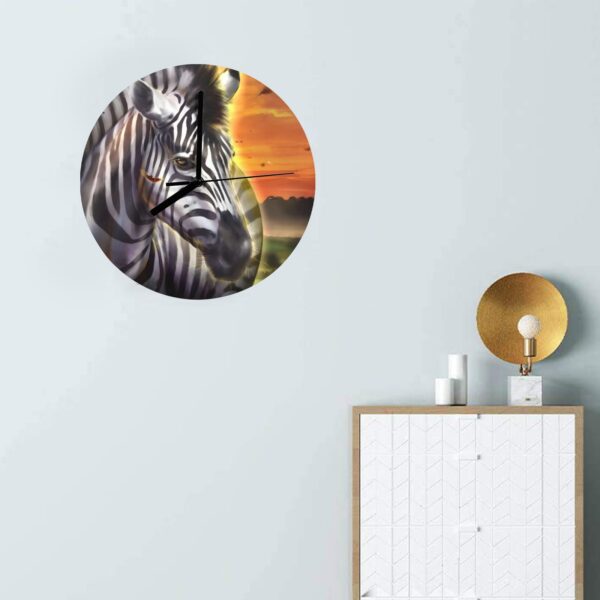 Wall Clock Artwork – Personalized Animal Clocks 11.6″ –  Zebra Gifts/Party/Celebration Custom Artwork Wall Clocks 4