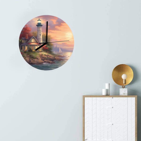 Wall Clock Artwork – Personalized Nautical Clocks 11.6″ –  Lighthouse Nantucket Gifts/Party/Celebration Custom Artwork Wall Clocks 4