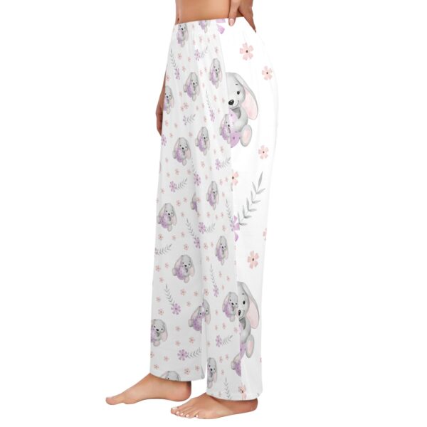 Ladies Sleeping Pajama Pants – Easter Purple Bunny – Women’s Pajama Trousers Clothing Cozy Lounge Trousers 2