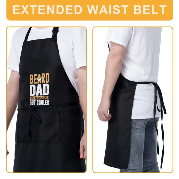 Mens Father’s Day Apron – Custom BBQ Grill Kitchen Chef Apron for Men – Beard Dad Aprons Adjustable Neck Apron 3