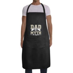 Mens Father’s Day Apron – Custom BBQ Grill Kitchen Chef Apron for Men – The Myth Aprons Adjustable Neck Apron