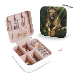 Leather Travel Jewelry Storage Box – Portable Jewelry Organizer – Leopard Gifts/Party/Celebration Compact jewelry organizer
