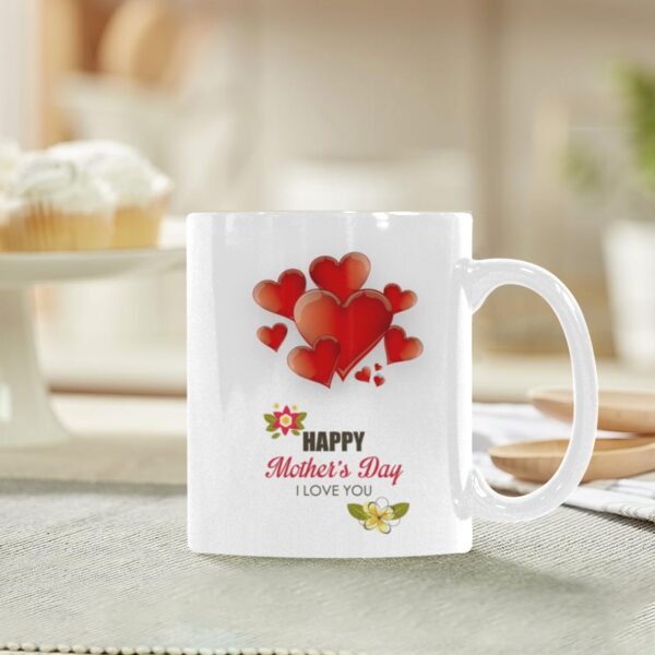 Ceramic Mug – 11 oz White Coffee Mug – Mother’s Day Gift – HMD Hearts Drinkware ceramic coffee mug