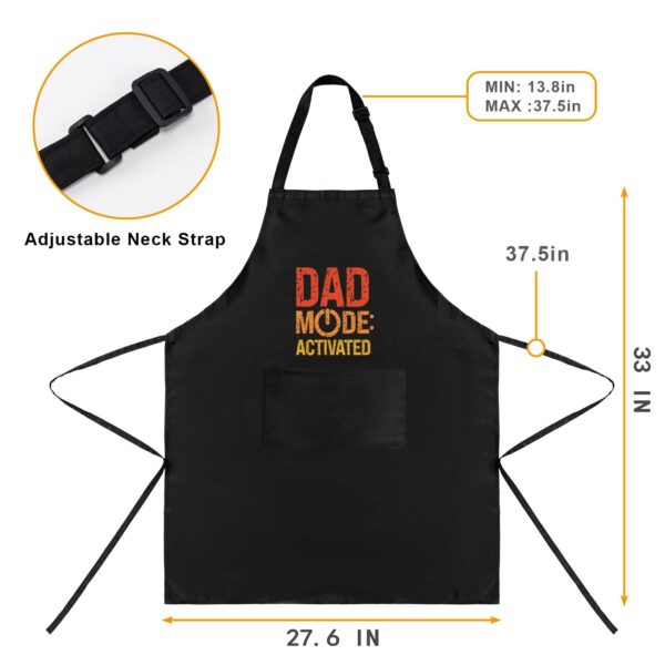Mens Father’s Day Apron – Custom BBQ Grill Kitchen Chef Apron for Men – Dad Mode Aprons Adjustable Neck Apron 5